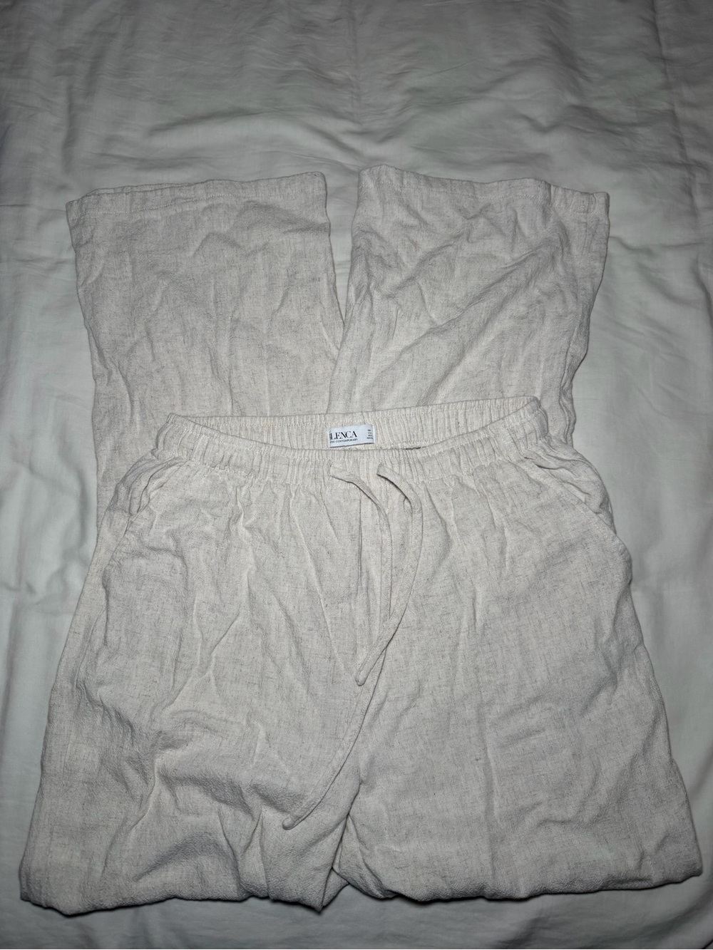 Linen-Blend Wide Leg Pants